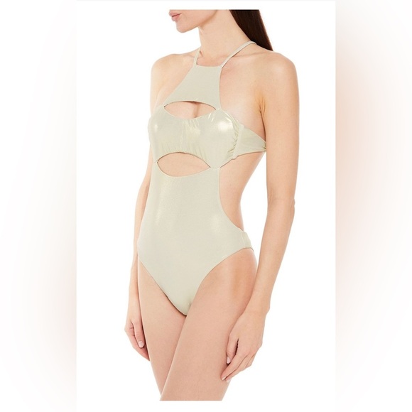 Melissa Odabash Open Back Cut-out Metallic Swimsuit Size IT 44 - Picture 1 of 6